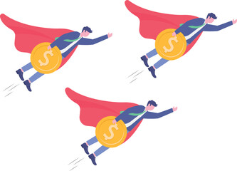 Cash flow, investment direction or financial trend, profit or earning from business

