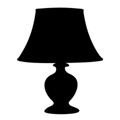 Elegant silhouette of a bedside table lamp with a rounded base