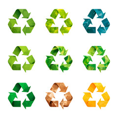 Obraz premium Colorful Recycle Symbols Eco Friendly Design