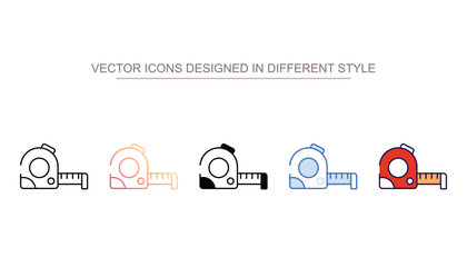 Measuring tape icon design with white background stock illustration