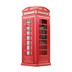 Fototapeta premium Classic Red British Telephone Booth Iconic London Symbol