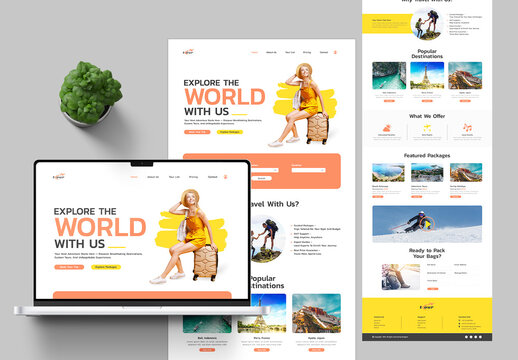 Landing Page Layout Design For Travel Agency
