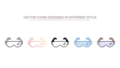 Safety goggles icon design with white background stock illustration
