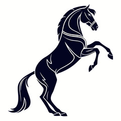 elegant black horse silhouette in a minimalist