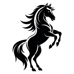 black vector silhouette of a powerful horse