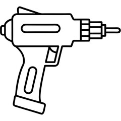 Obraz premium Minimalist Rivet Gun Line Art Illustration
