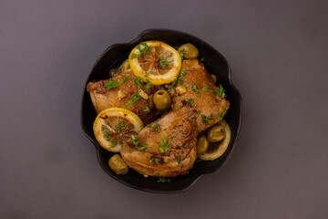 Moroccan Chicken Tagine With Olives And Lemons.