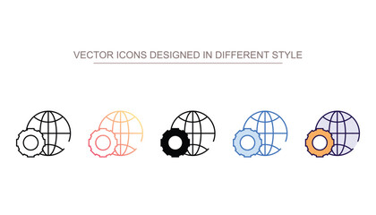 Gear network icon design with white background stock illustration