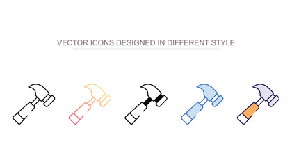 Hammer icon design with white background stock illustration
