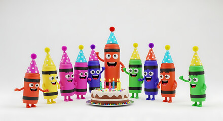 Crayon Characters in a Festive Lineup