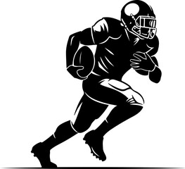 Fototapeta premium Silhouette of a football player in dynamic running position.