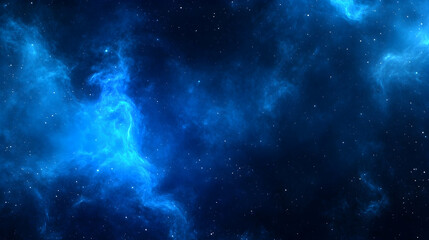 Obraz premium Cosmic Wonders: Deep Blue Nebula and Sparkling Stars in the Universe, Galaxy Exploration