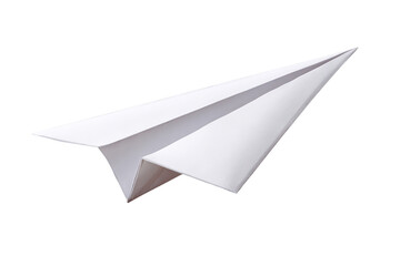 White Paper Airplane on Transparent Background, PNG