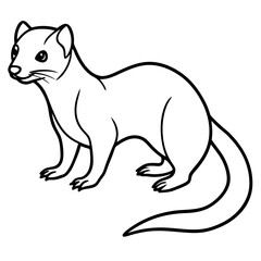 Minimalist Yellow Mongoose Line Illustration