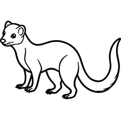 Minimalist Yellow Mongoose Line Illustration