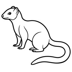 Minimalist Yellow Mongoose Line Illustration