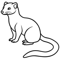 Minimalist Yellow Mongoose Line Illustration