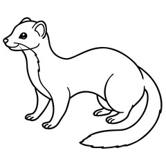 Minimalist Yellow Mongoose Line Illustration