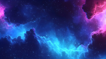 Fototapeta premium Cosmic Nebula Galaxy Space Background with Stars, Clouds, and Vibrant Colors, Ideal for Design