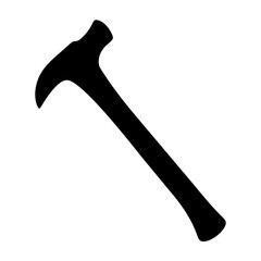 Axe Icon Design, A simple black icon of an axe, symbolizing tools, outdoor activities, and woodworking.
