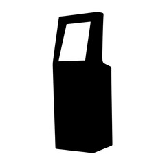 Black Arcade Cabinet Silhouette with Blank Screen for Retro Gaming Design