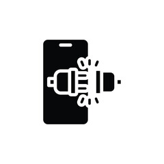 Smartphone Unplug Glyph Icon Digital Detox Disconnect Symbol Solid Black Silhouette Vector for Technology Break Wellness Focus Minimal UI Design