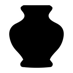 Elegant Black Vase Silhouette with Curvaceous Form and Refined Design Elements