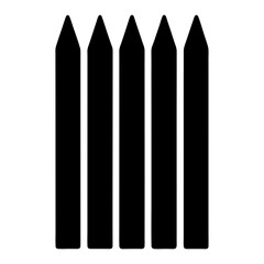 Set of Pencils Icon Design, A simple black icon of five pencils, symbolizing creativity, drawing, and education.
