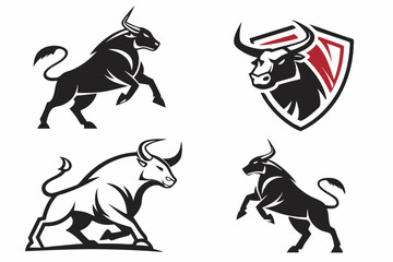 Charging Bull Logo Vector Pack – Modern and Clean Designs