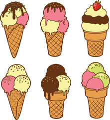 set of ice cream