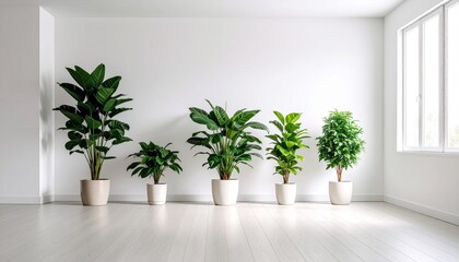 empty room with green plant