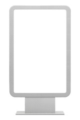 A blank digital display stand designed for advertising or information purposes.