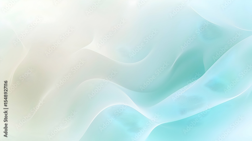 Wall mural abstract light blue wave pattern background with flowing lines and smooth gradients