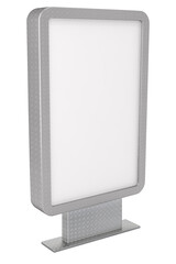 A blank illuminated sign with a metallic frame, designed for advertisements or information displays.