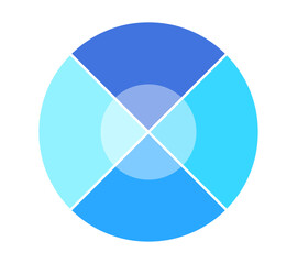 四分割した4色の円グラフのテンプレート - シンプルなチャートやインフォグラフィックの素材