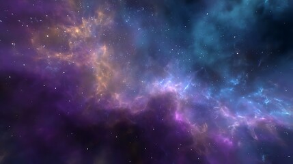 Colorful Nebula with Stars and Blue and Purple Hues