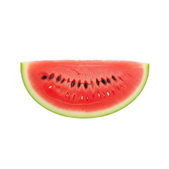 Triangular Slice of Fresh Red Watermelon with Seeds