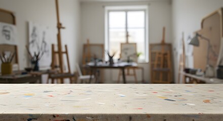 Artist's Studio Creative Space, Painting Supplies, and Inspiration for Product Showcase