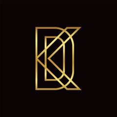 Minimalist Luxury Initials DK Logo Design