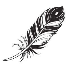 Obraz premium Elegant Bird Feather Silhouette Design - Isolated Vector Illustration