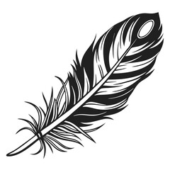 Obraz premium Elegant Bird Feather Silhouette Design - Isolated Vector Illustration