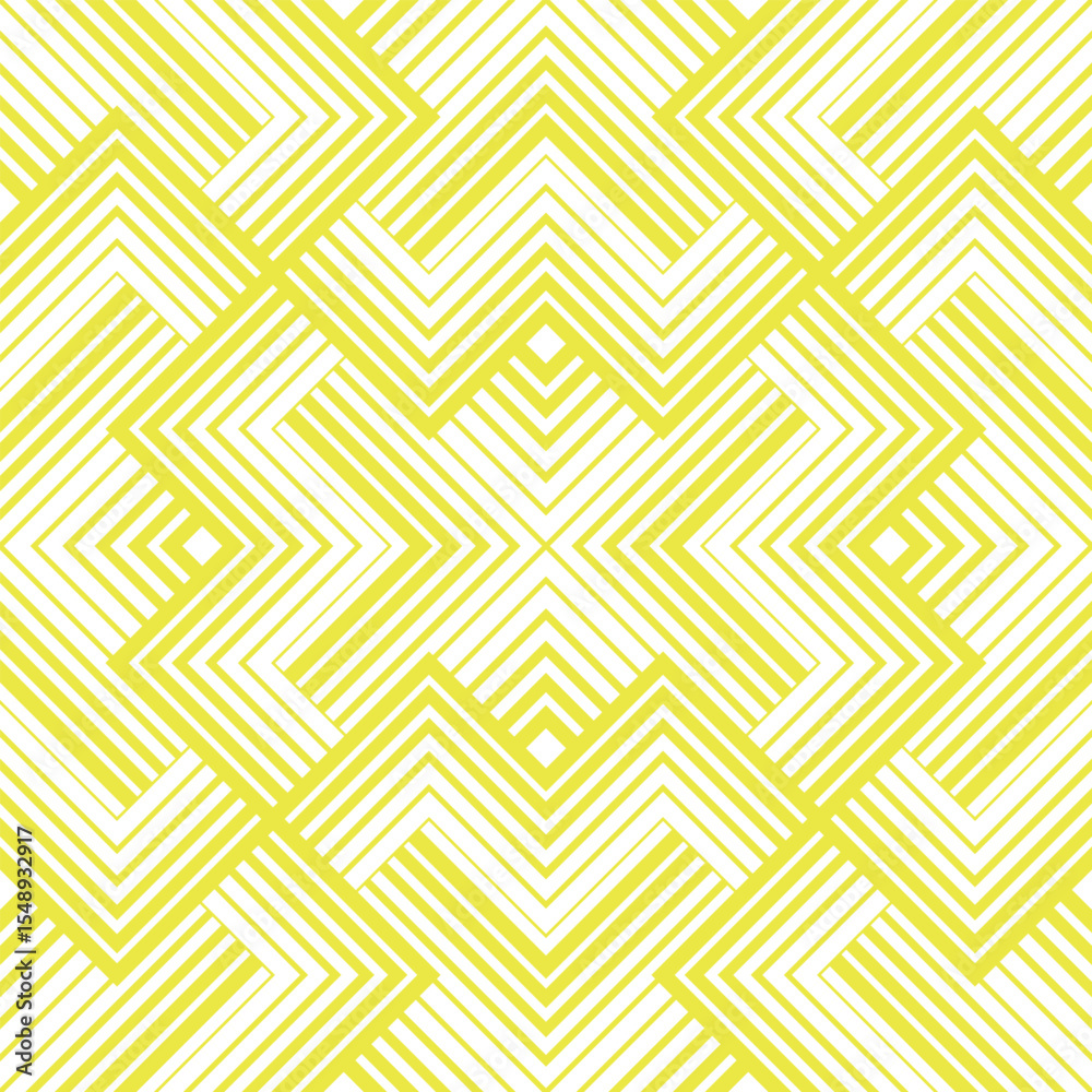 Aufkleber Abstract geometric pattern. A seamless vector background. White and yellow ornament. Graphic modern pattern. Simple lattice graphic design