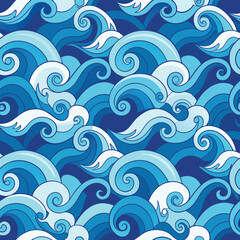 seamless waves and curls backgrounds 