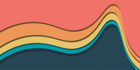 Multi layers soft colorful texture 3D papercut layers in gradient vector banner. Abstract paper cut art background design for website template. Topography map concept or smooth origami paper cut