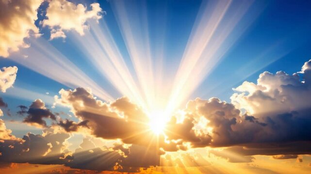 Radiant sunlight through clouds