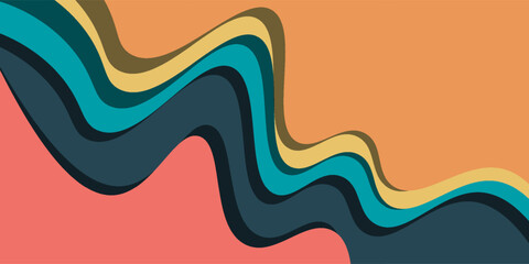 Multi layers soft colorful texture 3D papercut layers in gradient vector banner. Abstract paper cut art background design for website template. Topography map concept or smooth origami paper cut