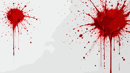 Abstract Blood Splatter Pattern on White Background
