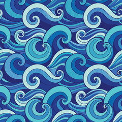 seamless waves and curls backgrounds 