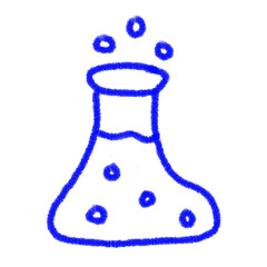 Hand drawn chemical laboratory flask