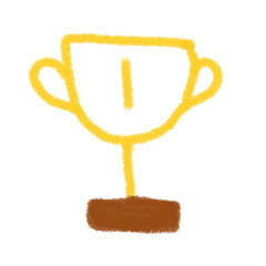 Minimalist golden trophy hand drawn
